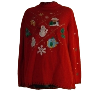 Retro Basic editions Highly decorated Christmas sweater. Size XL. Contest winner